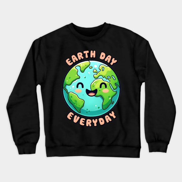 Earth Day Planet Anniversary Day Cute Earth Day Crewneck Sweatshirt by Peter smith